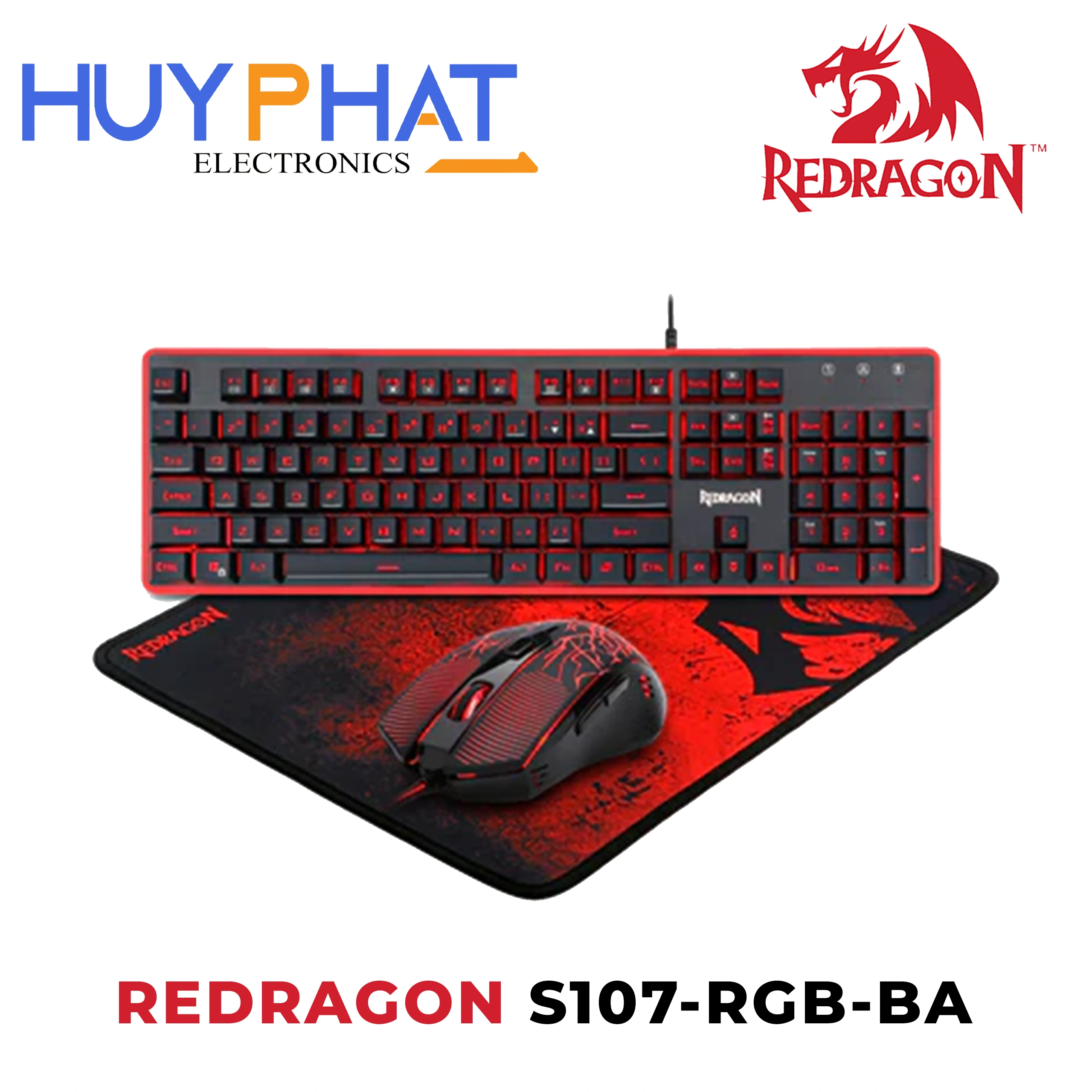 Bàn phím + chuột + lót chuột có led RGB REDRAGON S107