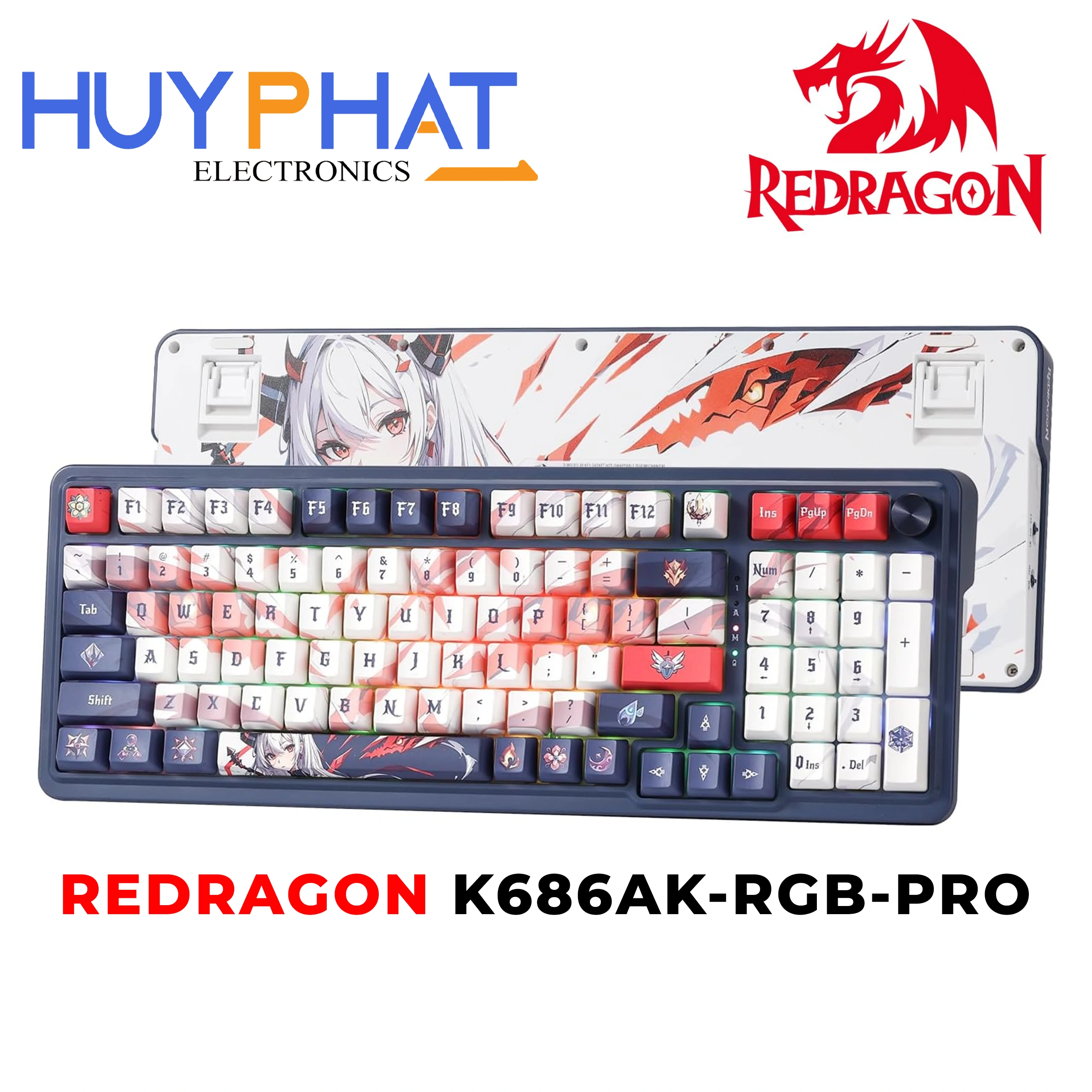 Bàn phím cơ gaming 3 chế độ REDRAGON K686 PRO