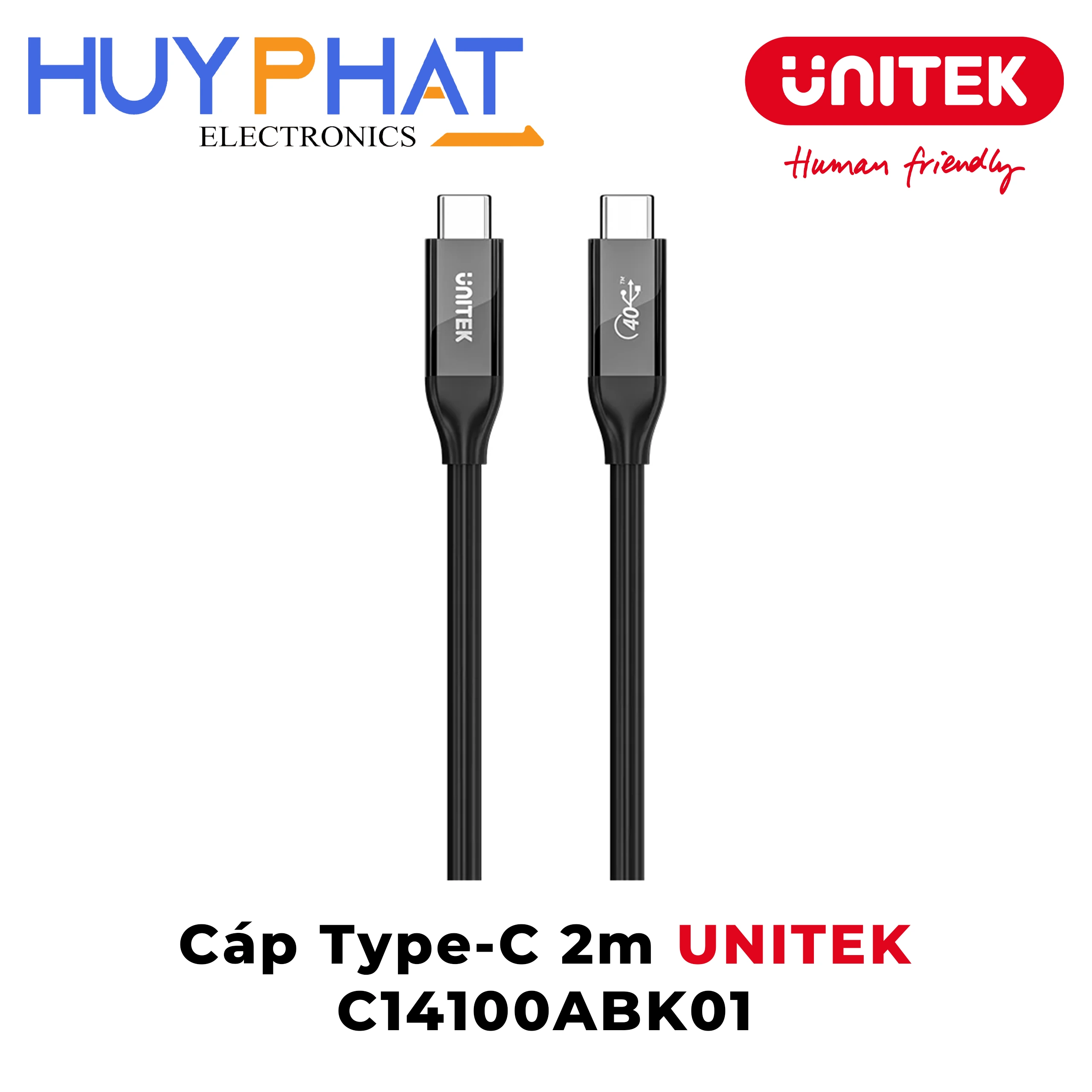 Cáp Type-C 2m UNITEK C14100ABK01