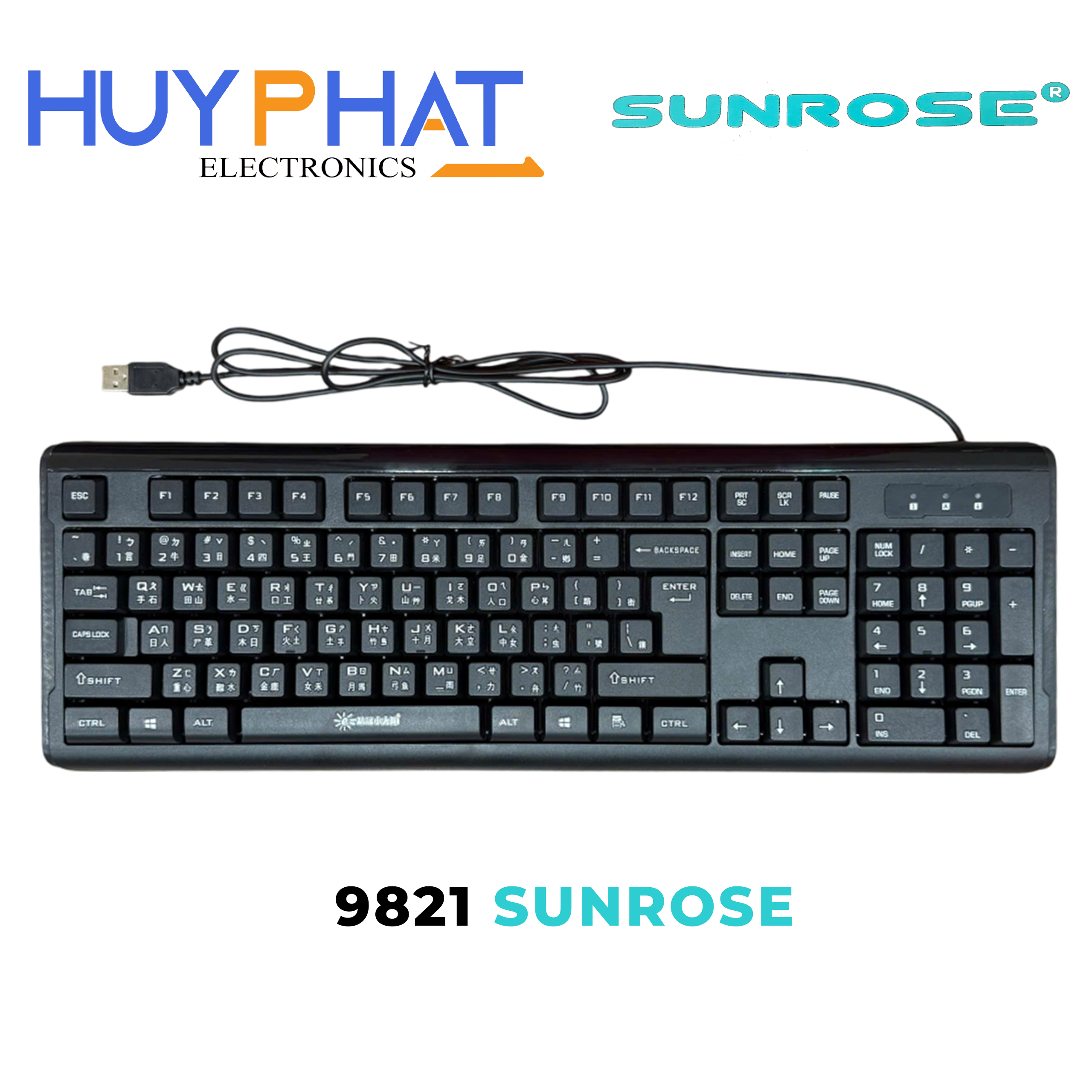 Bàn phím văn phòng USB Tiếng Hoa SUNROSE 9821