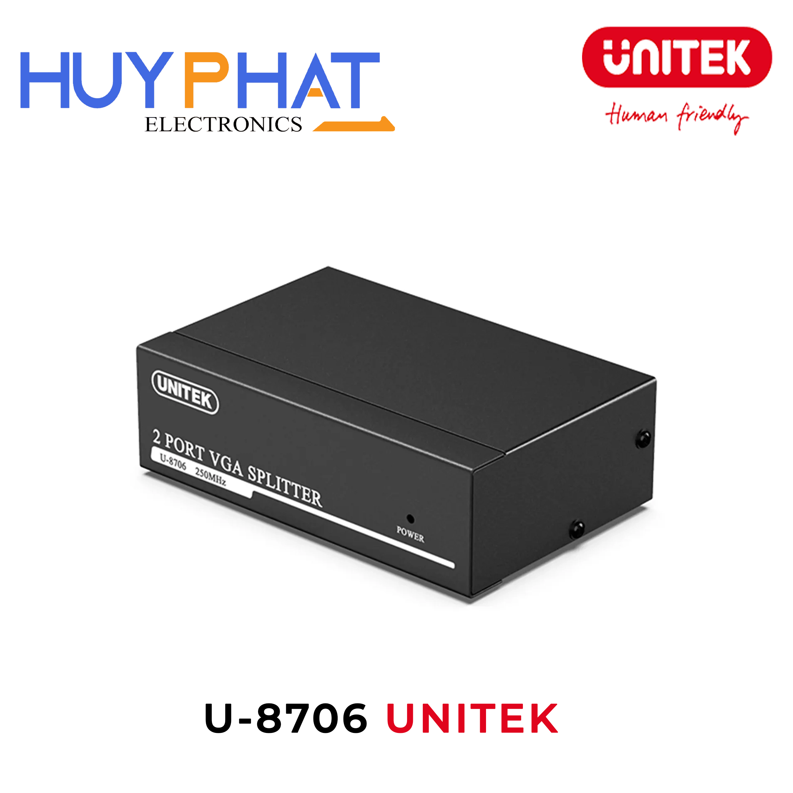 Hub chia 2 cổng VGA 1080p@60Hz UNITEK U-8706