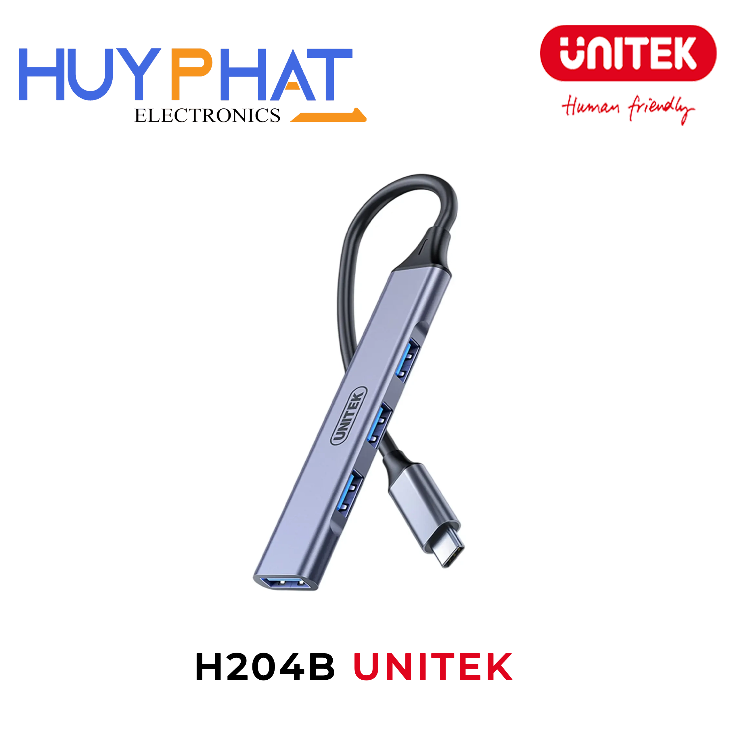 Hub chia 4 cổng Type-C -> USB 3.0 UNITEK H204B