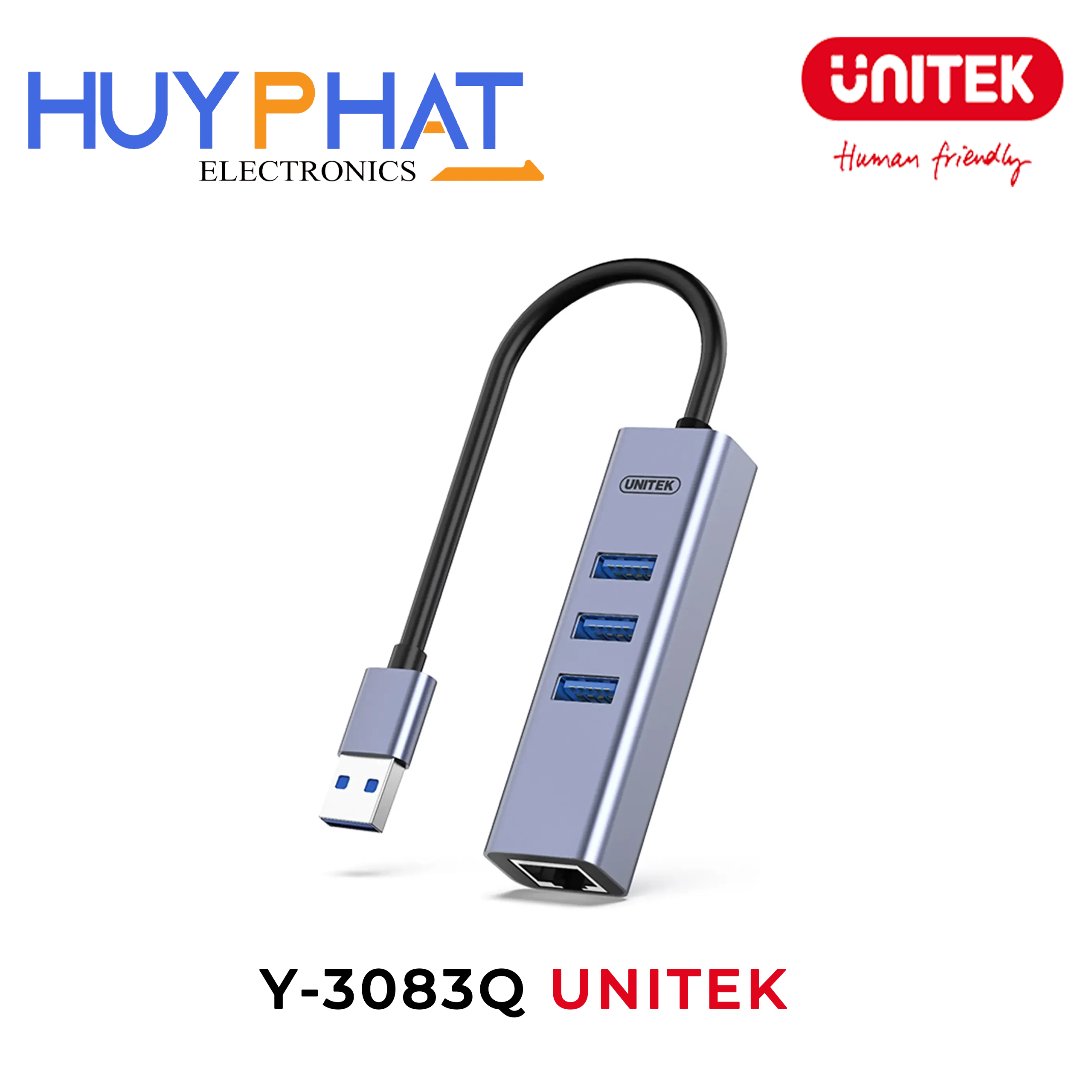 Bộ chuyển đổi 4 cổng USB3.0 -> USB3.0 + LAN UNITEK Y-3083Q