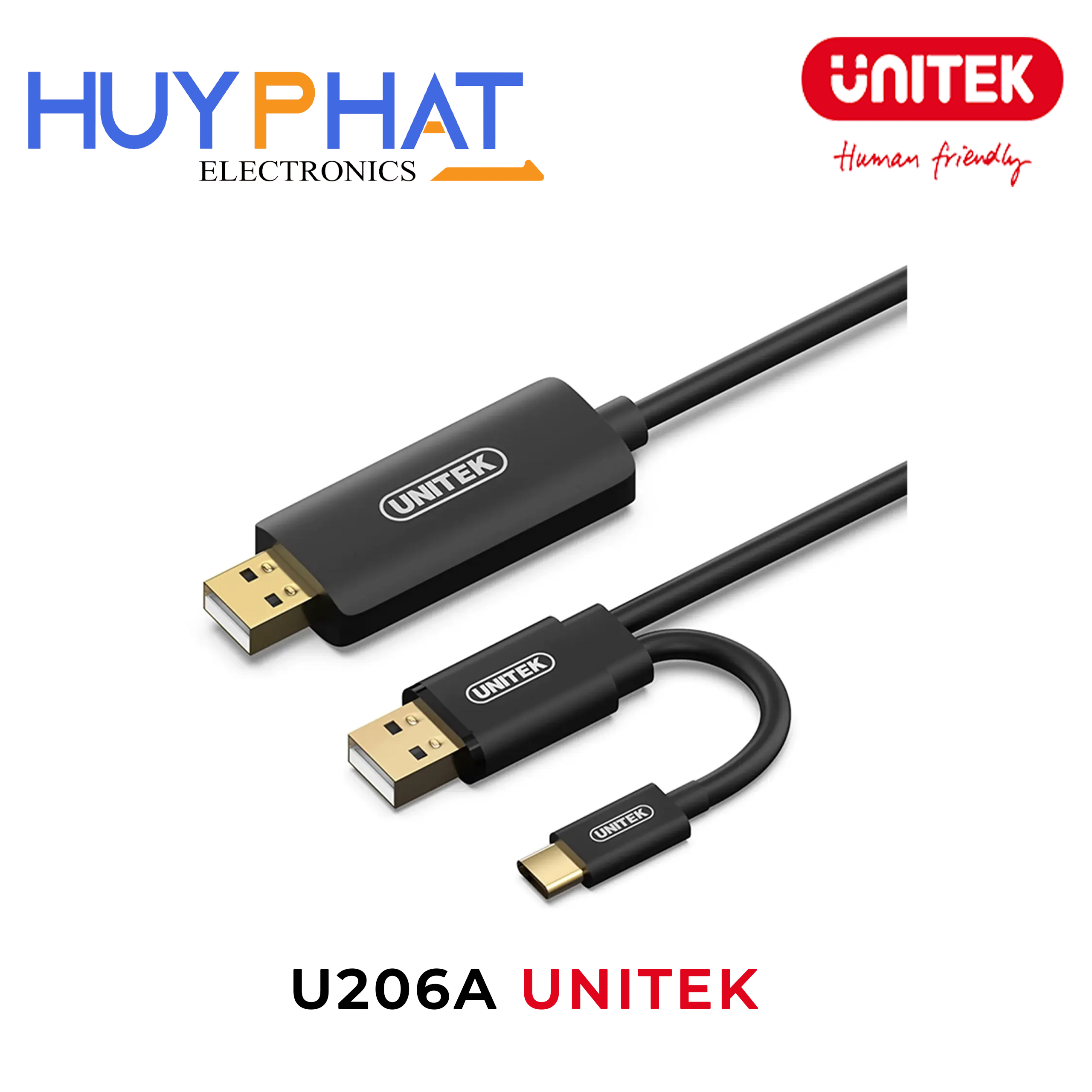 Cáp chuyển đổi USB -> USB + Type-C UNITEK U206A
