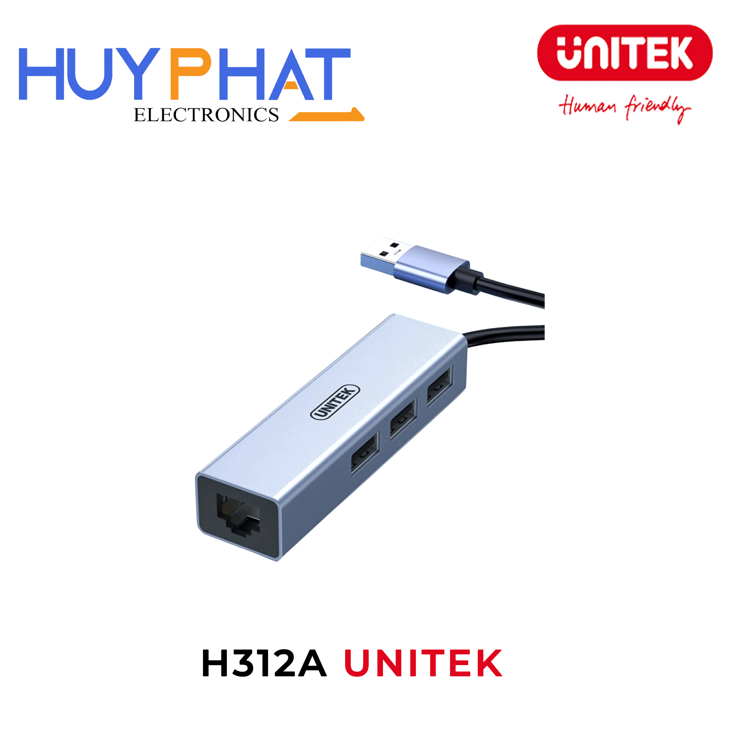 Bộ chuyển đổi 4 cổng USB -> USB3.0 + LAN UNITEK H312A