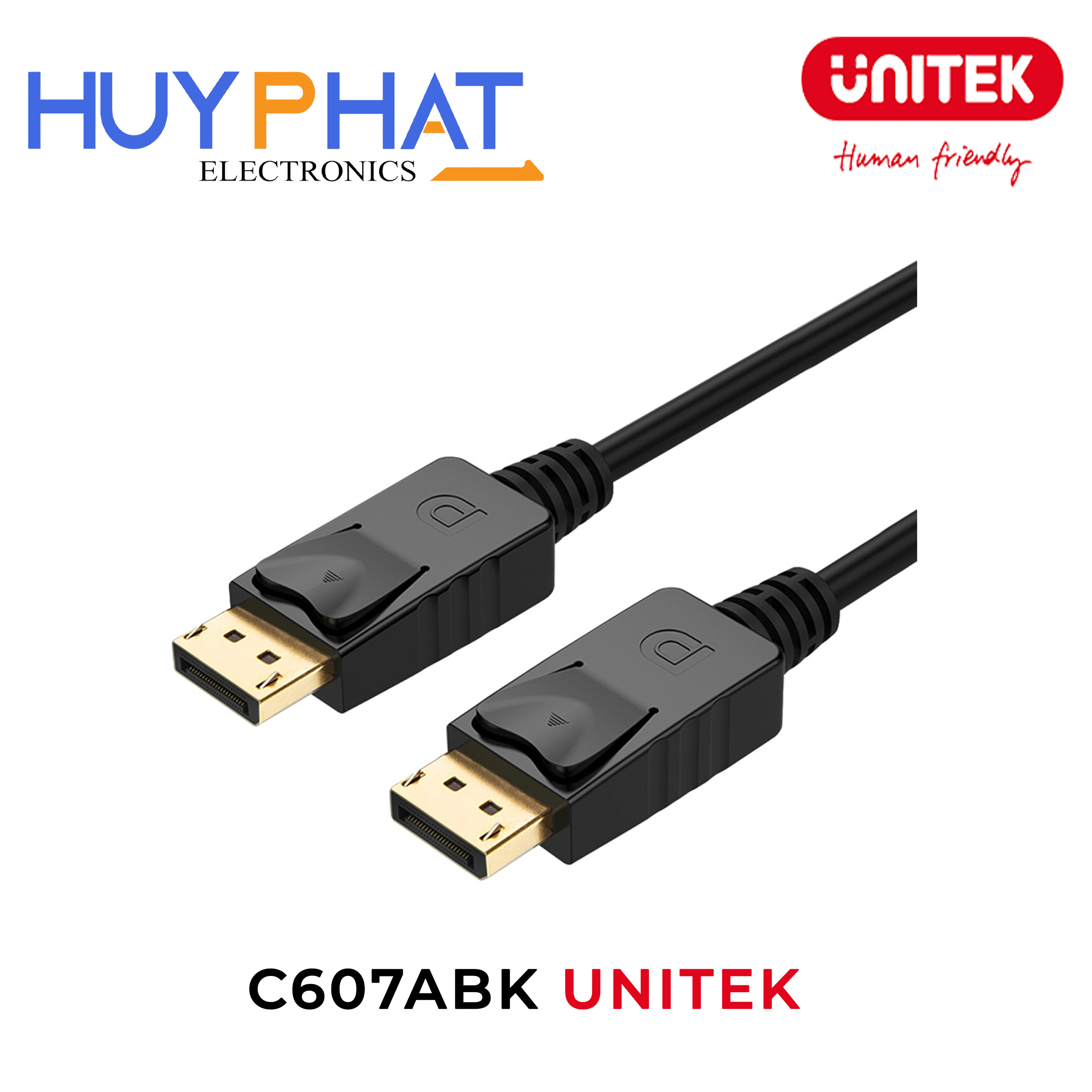 Cáp DP 1.2 4K@60Hz dài đến 5M UNITEK C607ABK