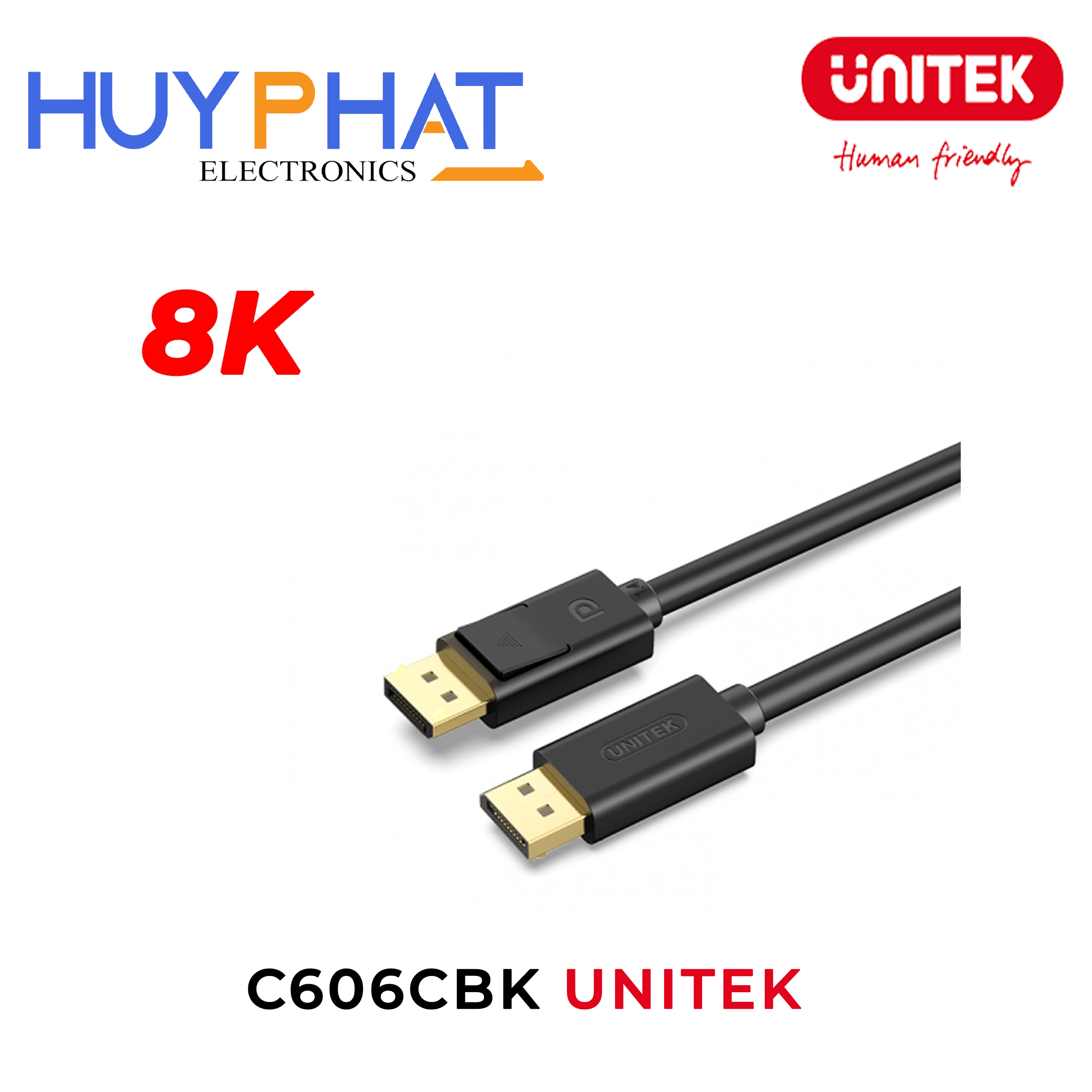 Cáp DP1.4 8K@60Hz dài đến 5M UNITEK C606CBK