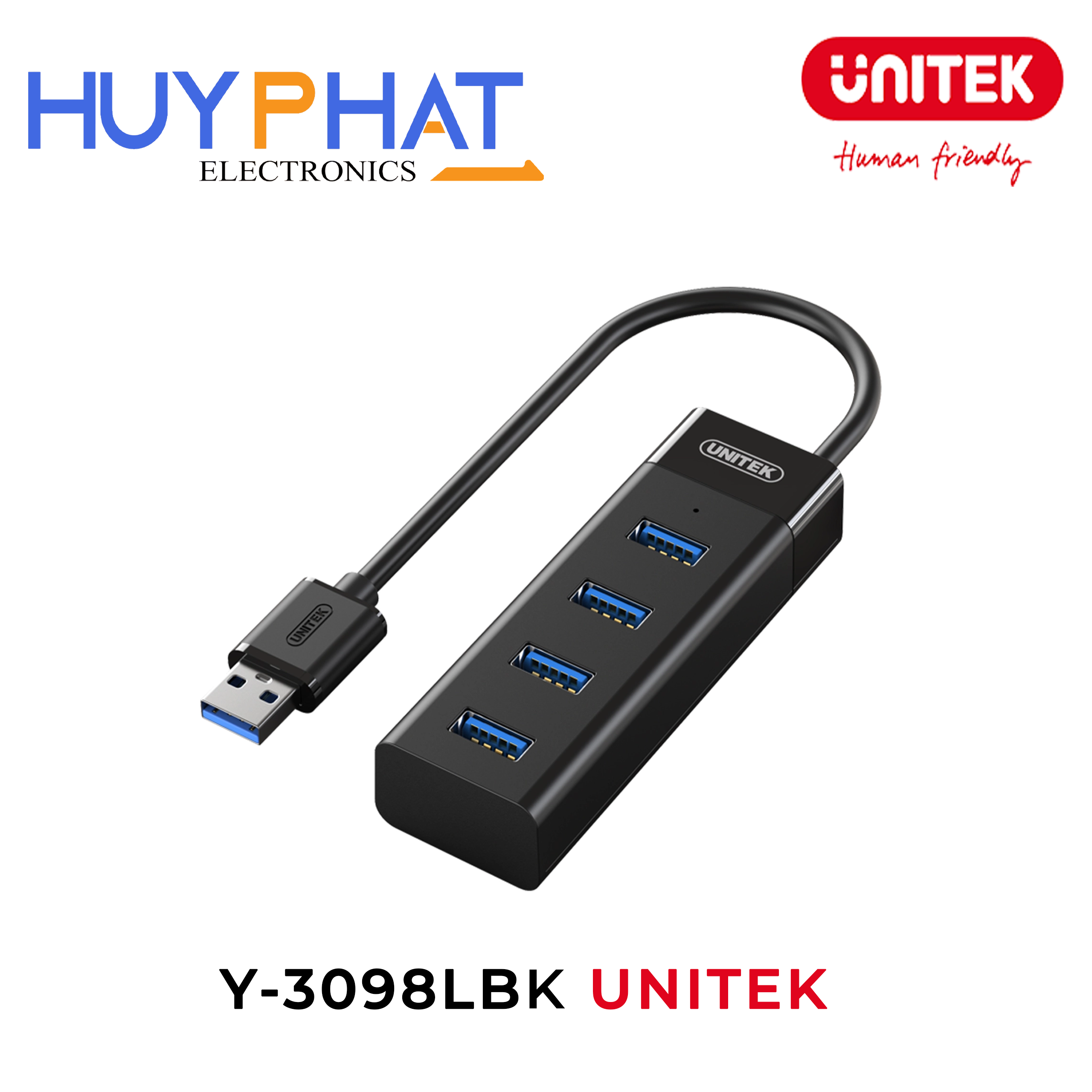 Hub chia 4 cổng USB3.0 UNITEK Y-3098LBK