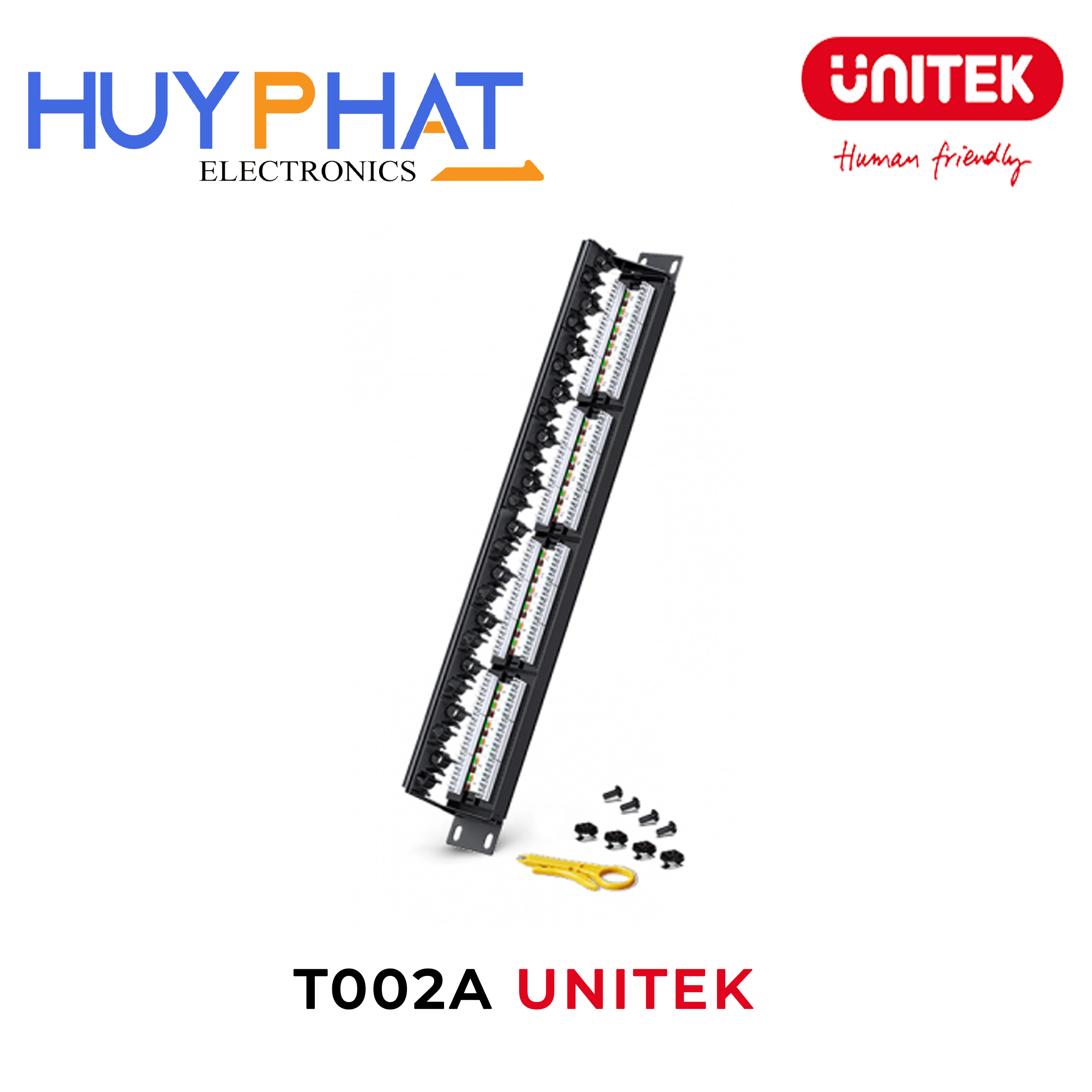 Patch panel mạng Cat5e 24 cổng UNITEK T002A