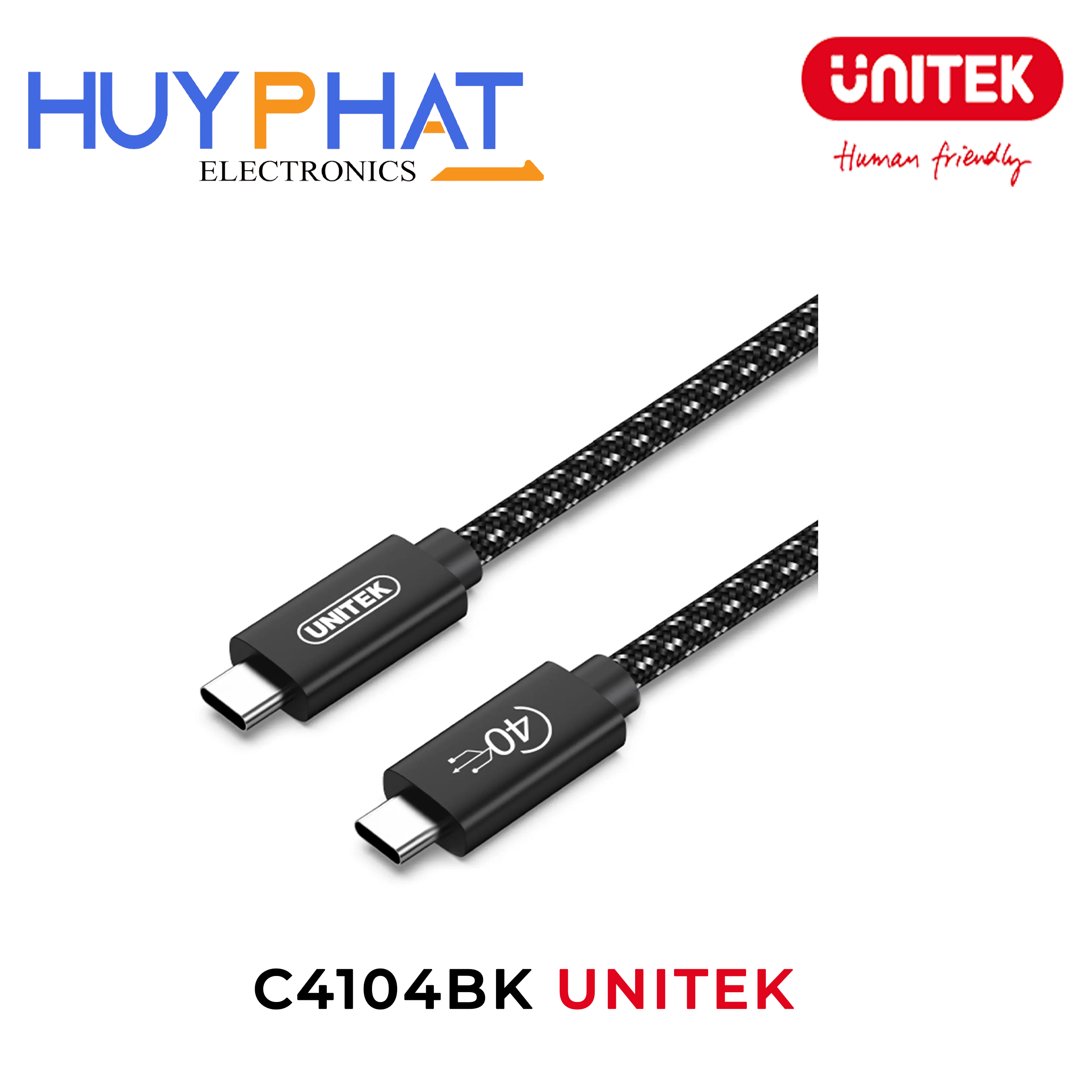 Cáp sạc Type-C dài đến 2M UNITEK C4104BK