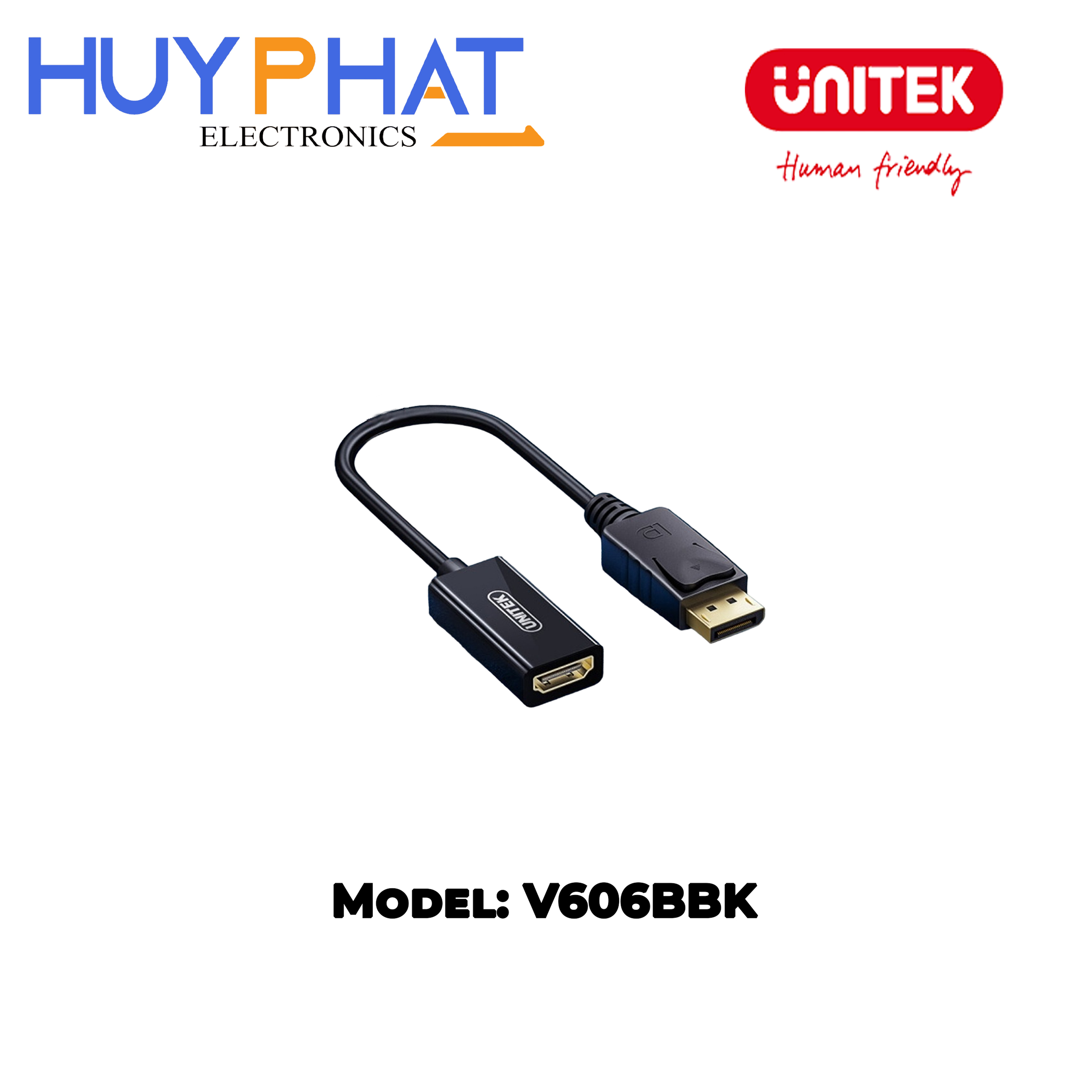 Cáp chuyển đổi DP -> HDMI 4K@30Hz UNITEK V606BBK