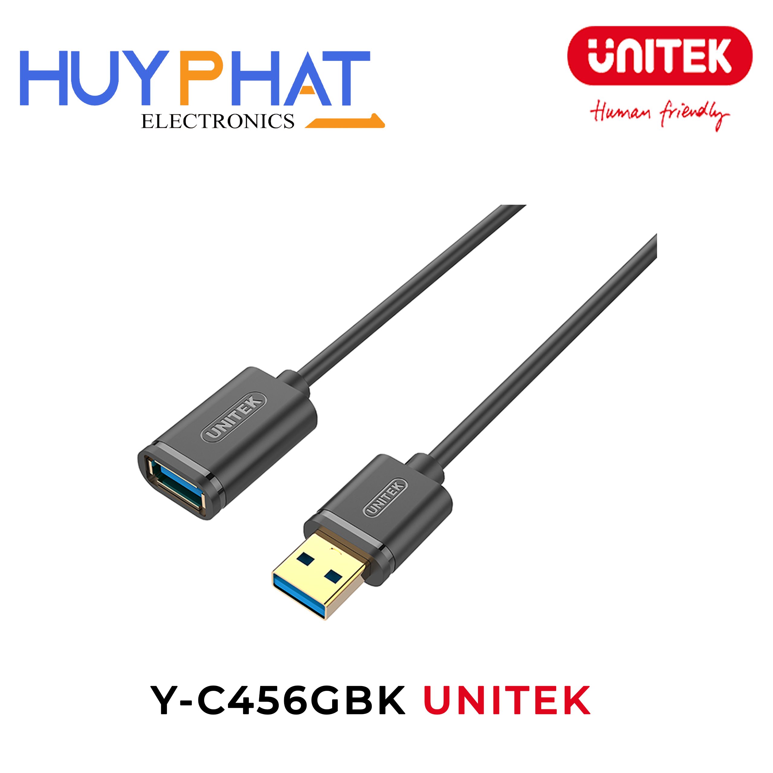 Cáp nối dài USB 3.0 dài đến 2M UNITEK Y-C456GBK