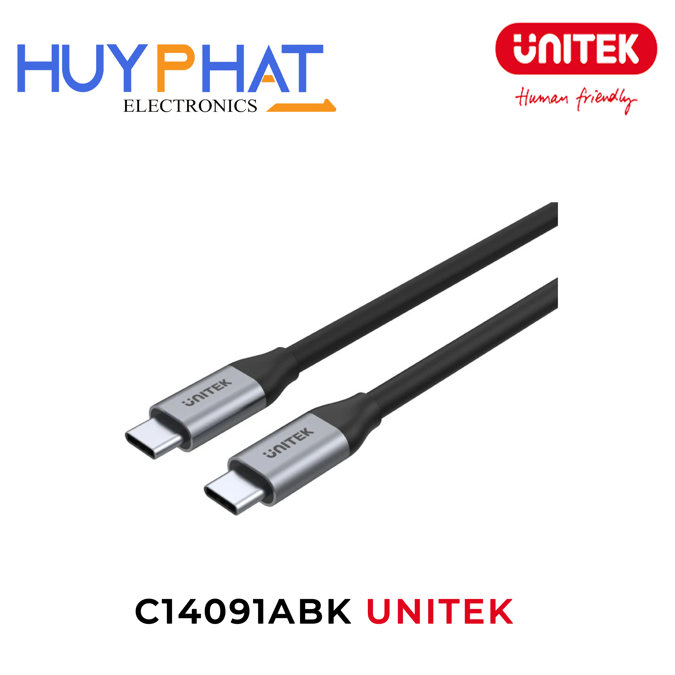 Cáp sạc nhanh Type-C 100W 4K@60Hz UNITEK C14091ABK
