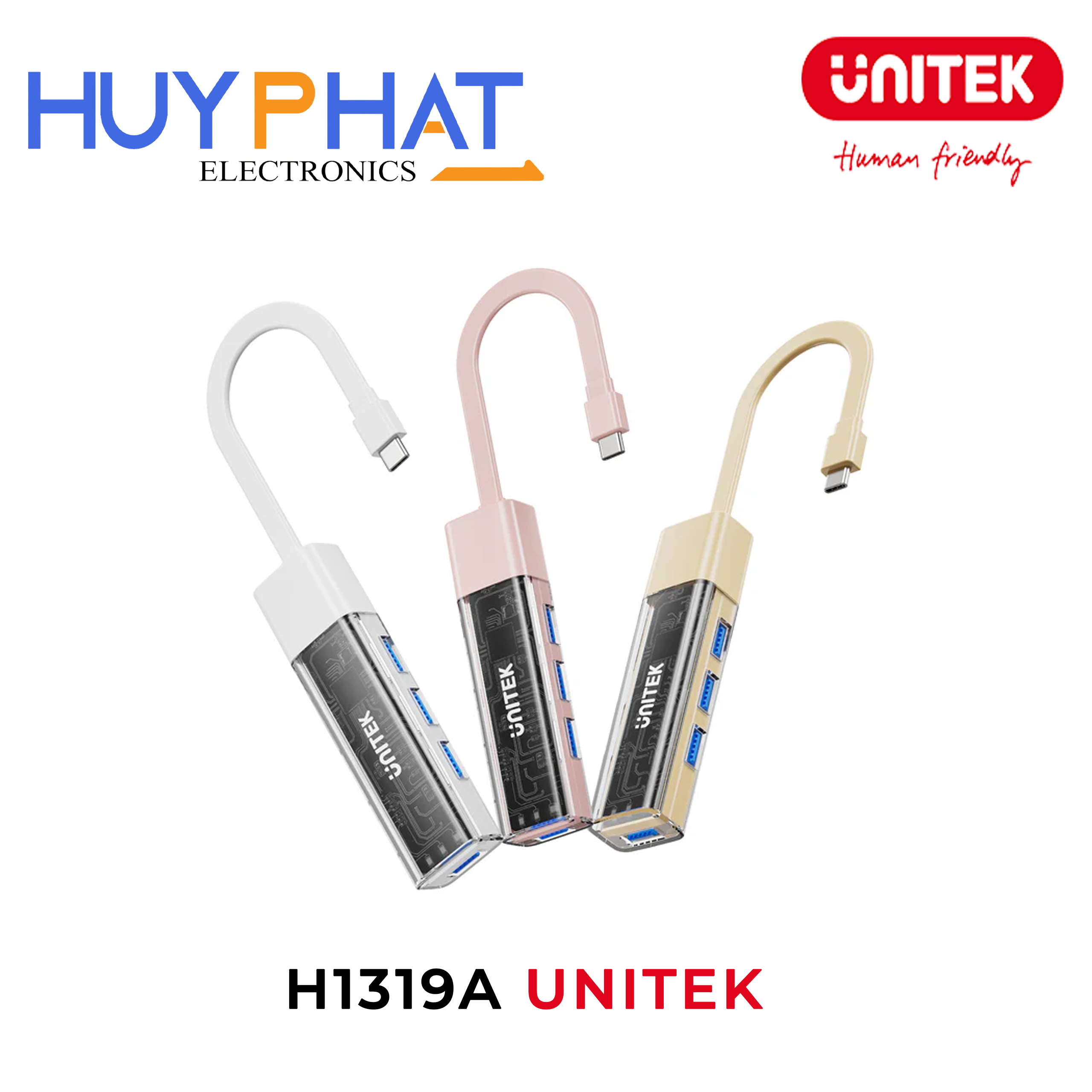 Bộ chia 4 cổng Type-C -> USB UNITEK H1319A