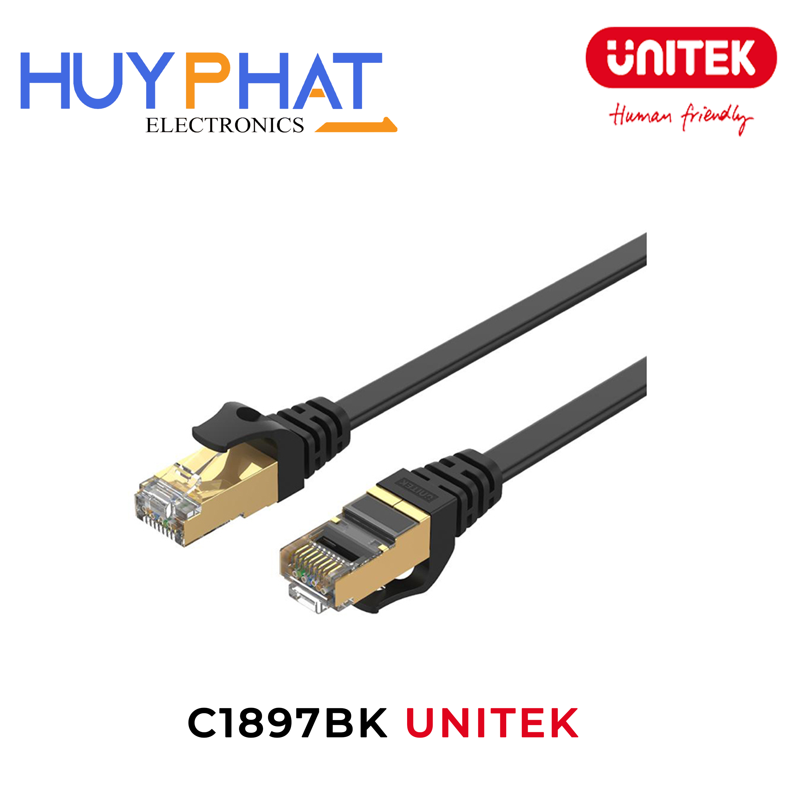 Cáp mạng dẹp Cat7 SSTP dài đến 20m UNITEK C1897BK