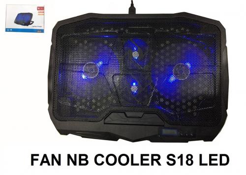 FAN NOTEBOOK COOLING PAD S18 WITH DISPLAY (F4)