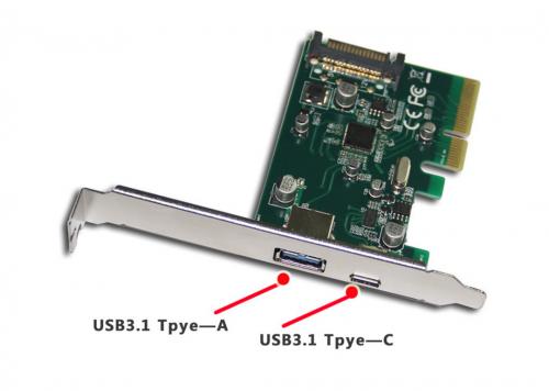 CARD PCI-E -> USB 3.0 + TYPE-C EXPRESS