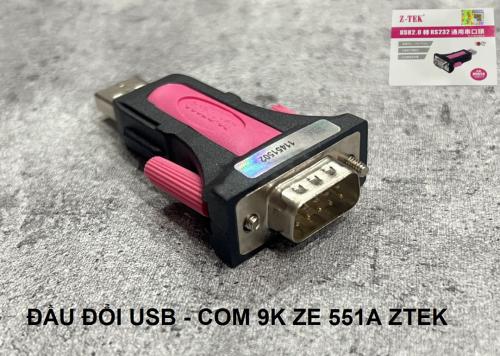 ĐẦU ĐỔI USB ->COM 9K  ZTEK 551A