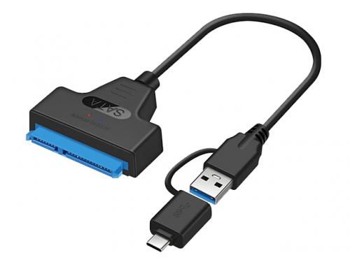 DÂY CÁP CHUYỂN USB 3.0 + TYPE-C RA SATA 22PIN 2.5 YR-USB-95
