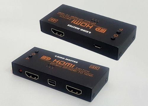 SWITCH 2 HDMI + MINI DP -> HDMI 4K KINGMASTER (KY-H132B)