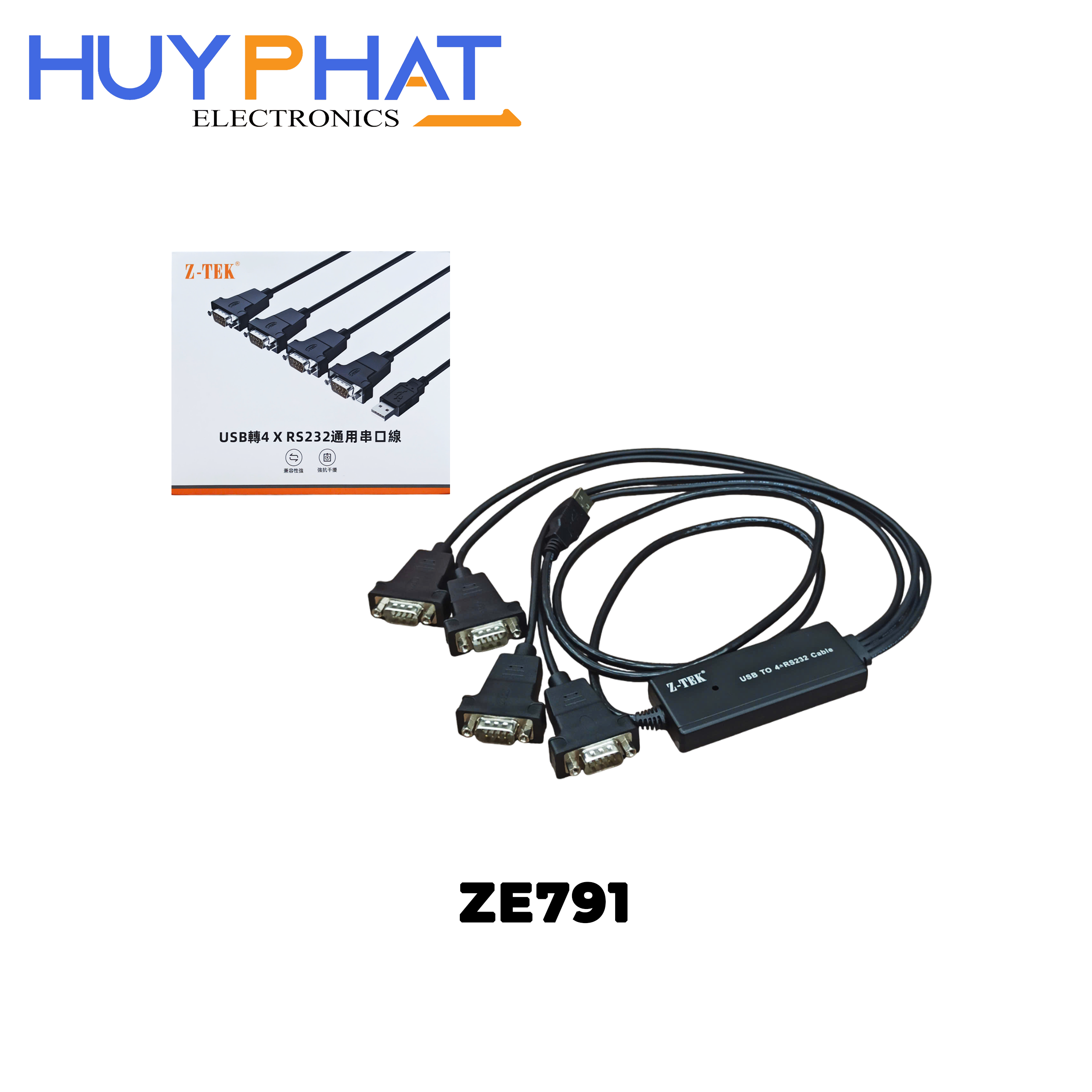 Cáp nối tiếp đa năng USB1.1 -> 4 cổng RS232 ZTEK ZE791