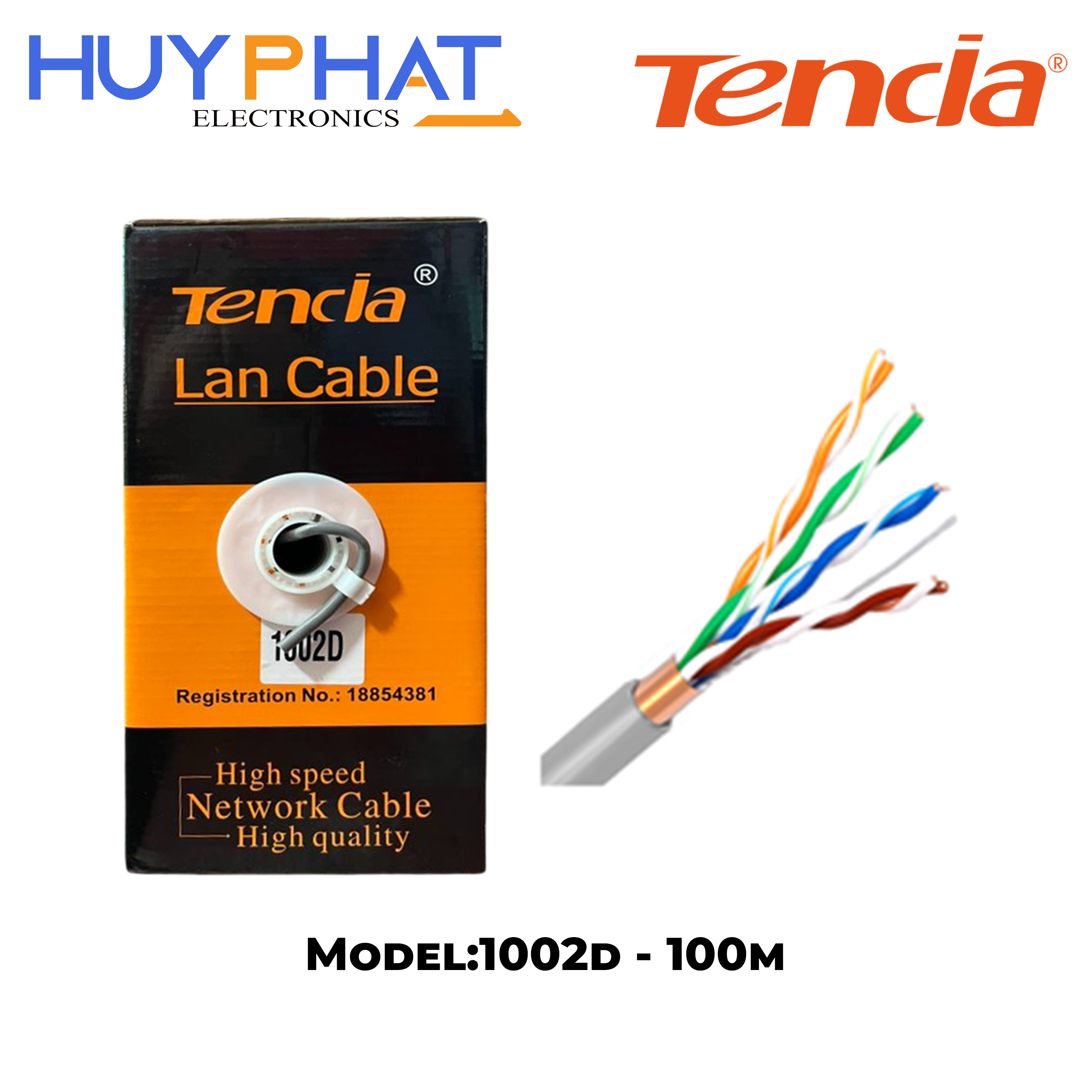 Cáp mạng cuộn 100M CAT5E STP TENCIA – 1002D