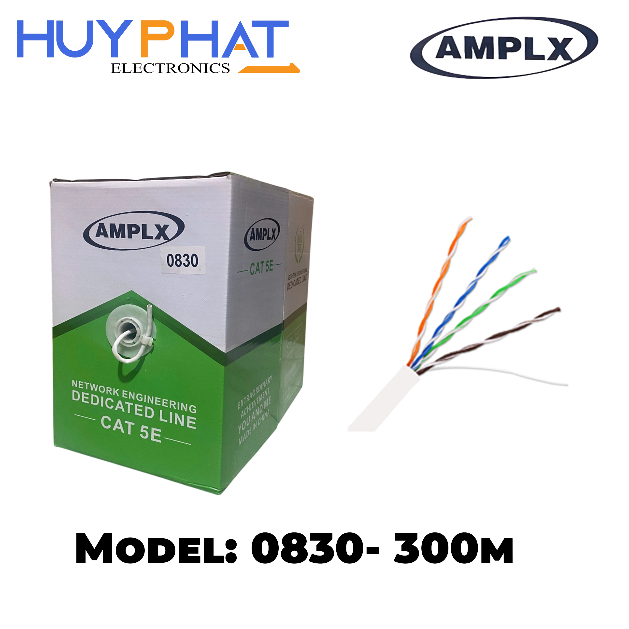 Cáp mạng cuộn 300M UTP Cat5E AMPLX 0830