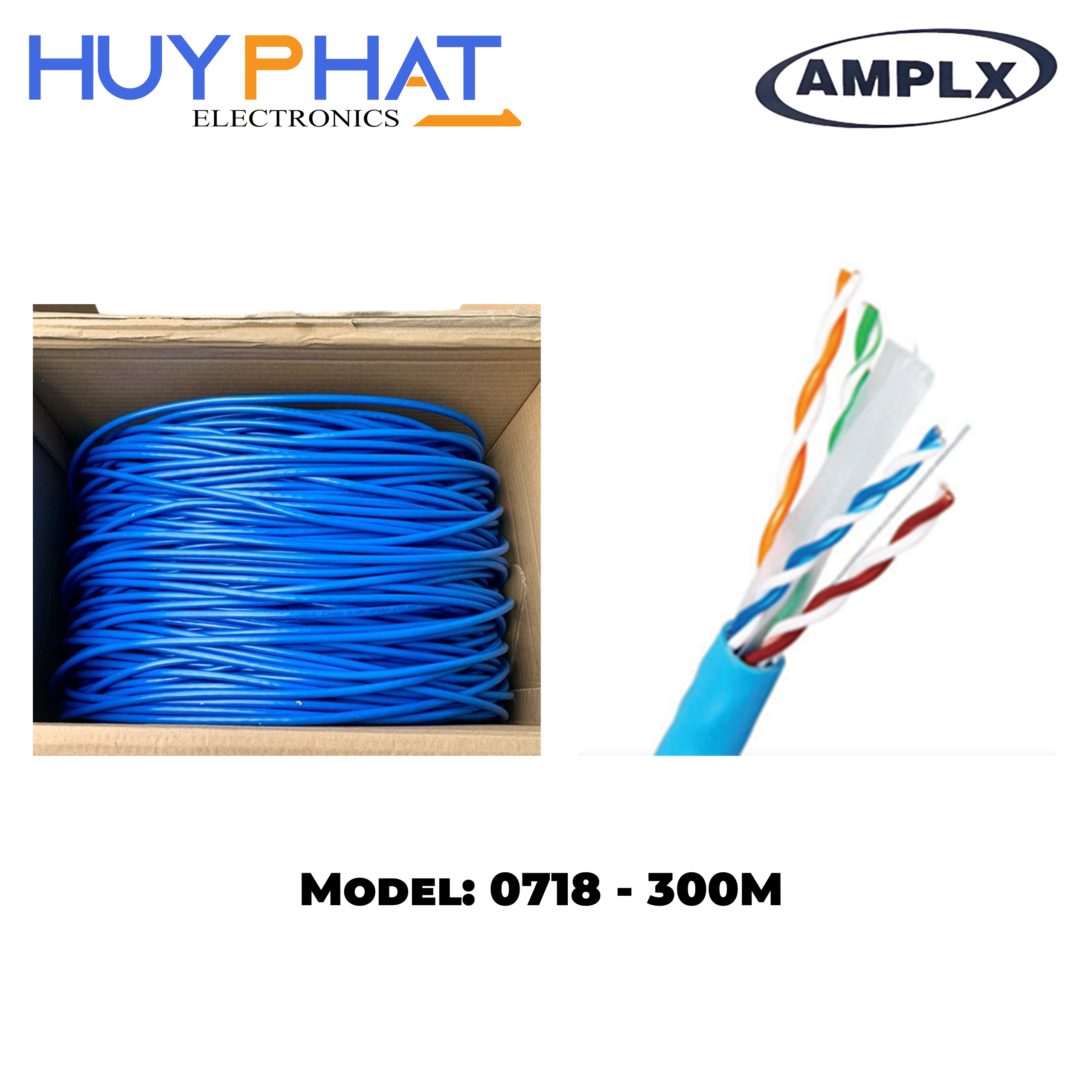 Cáp mạng cuộn UTP Cat6B 300M AMPLX 0718