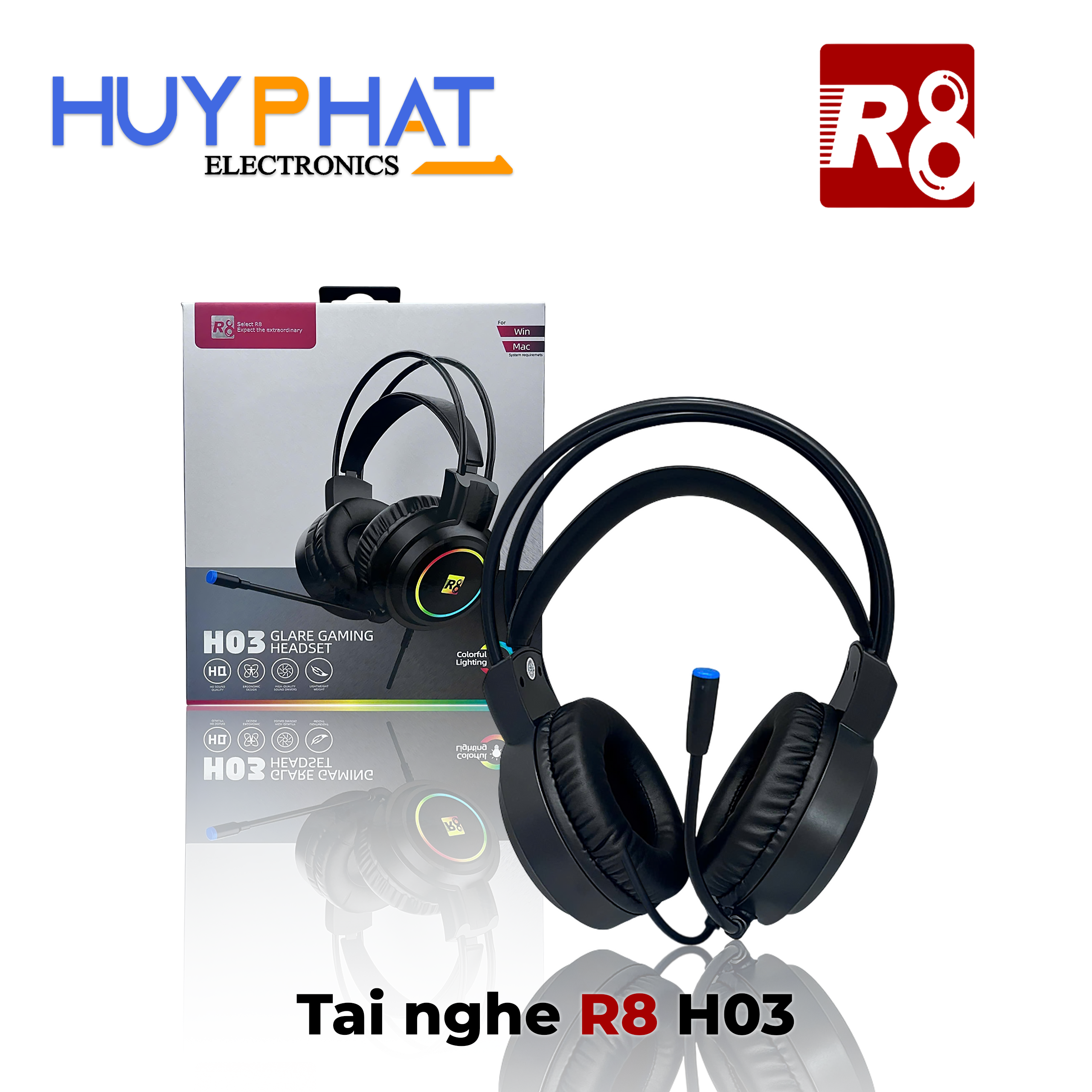 Tai nghe có dây USB Led R8 H03