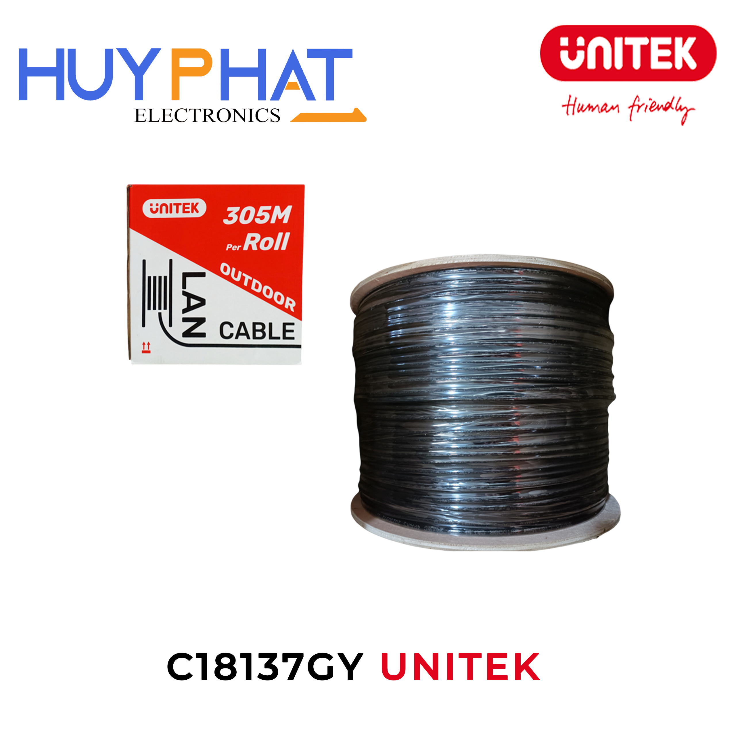 Cáp cuộn UTP Cat5 UNITEK C18137GY