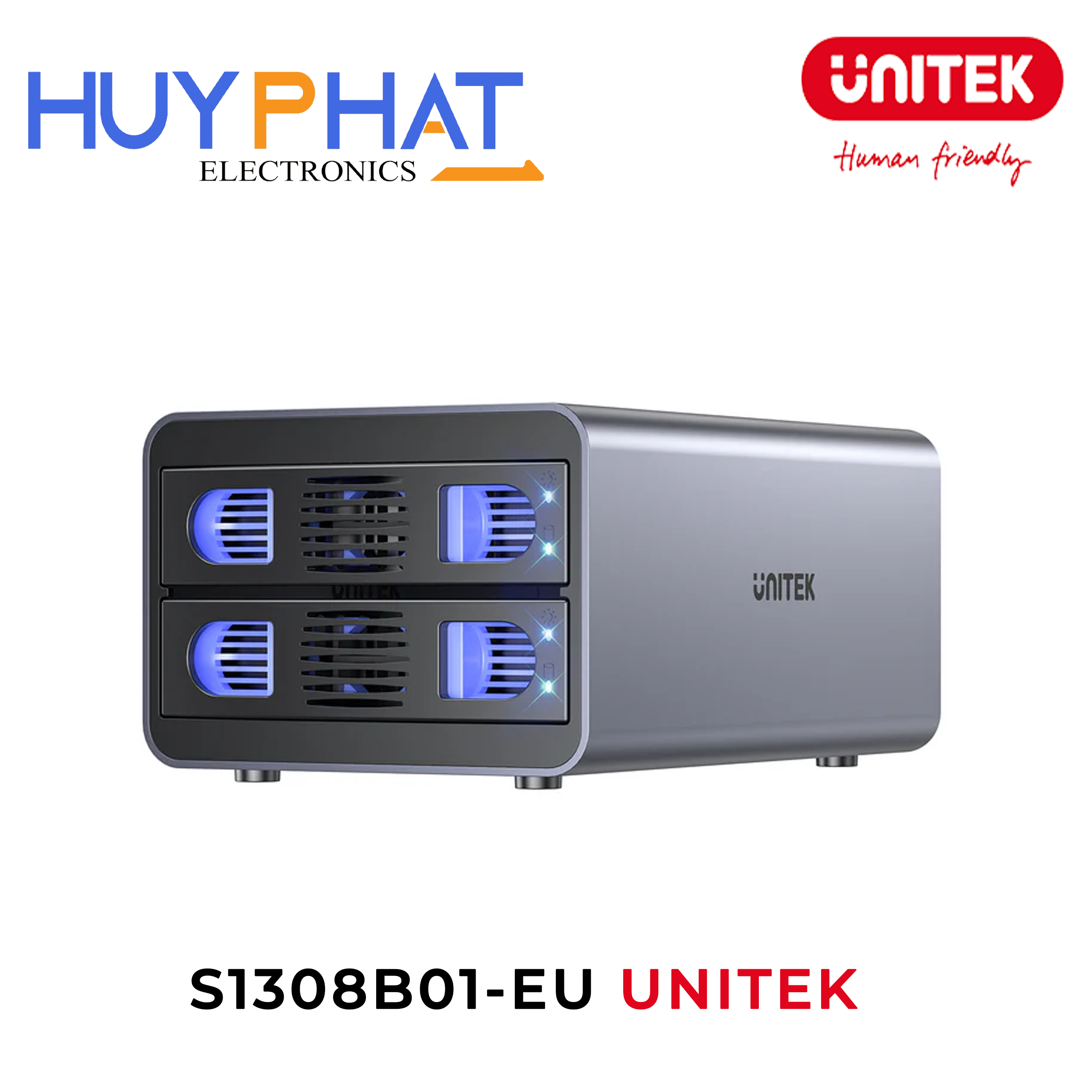 Box ổ cứng ngoài RAID 2 Bay UNITEK S1308B01-EU