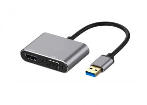 CÁP USB 3.0 -> HDMI + VGA HT-002