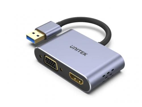 CÁP CHUYỂN ĐỔI CỔNG USB 3.0 RA CỔNG HDMI VÀ CỔNG VGA V1304A UNITEK