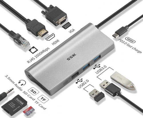 Hub USB TYPE-C 10IN1 SC570 PRO SSK