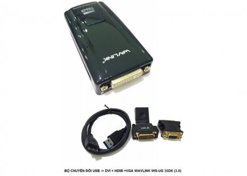 CÁP USB 3.0 -> DVI + HDMI + VGA WAVLINK (WS-UG35D6)