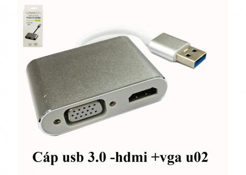 CÁP USB 3.0 -> HDMI + VGA U02